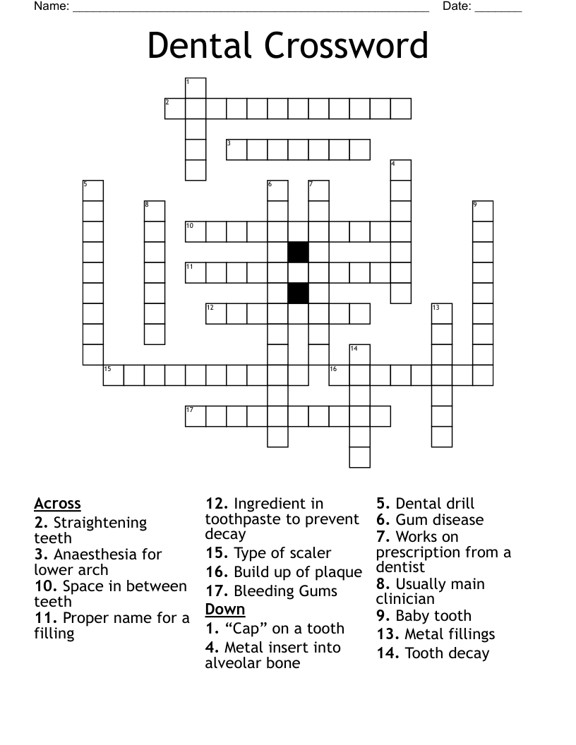 Dental Crossword