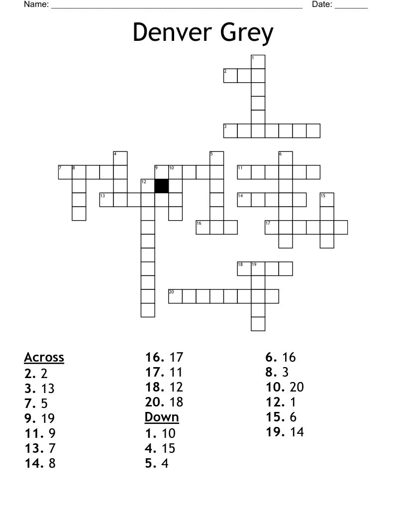 Denver Grey Crossword