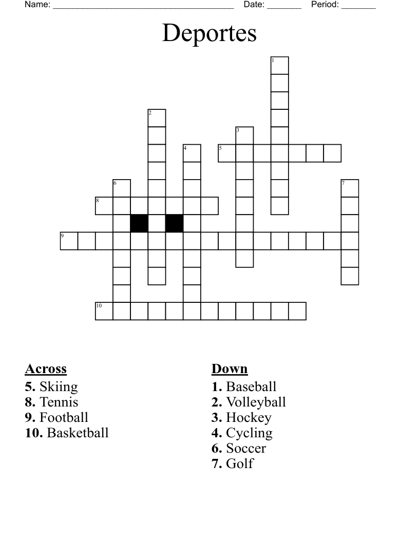 Deportes Crossword