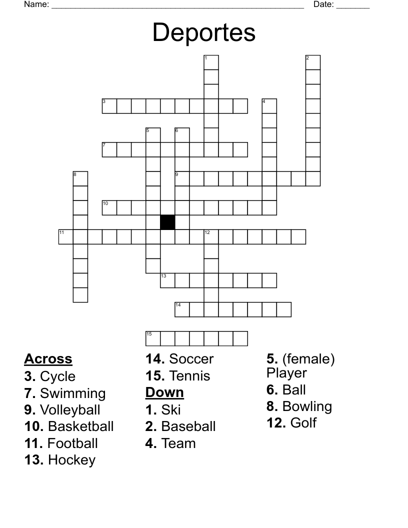 Deportes Crossword