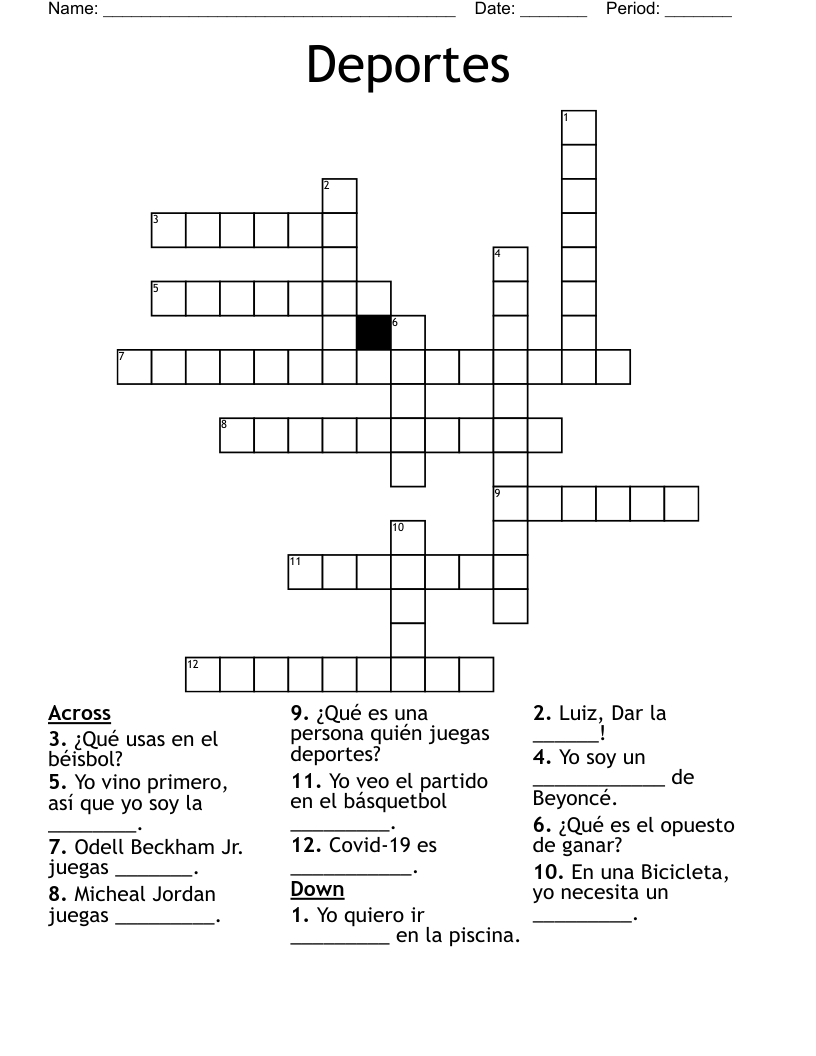 Deportes Crossword