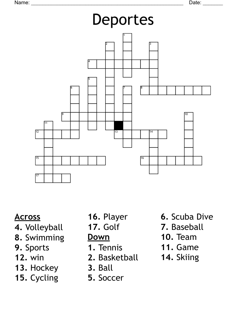 Deportes Crossword