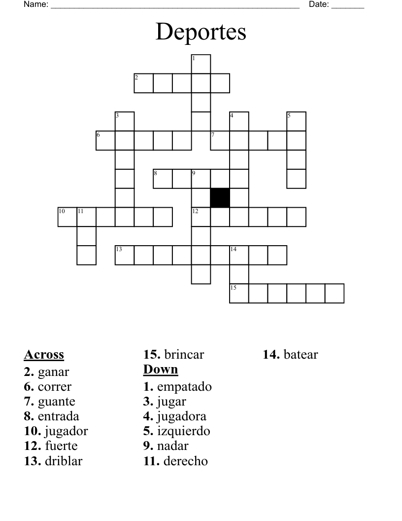 Deportes Crossword