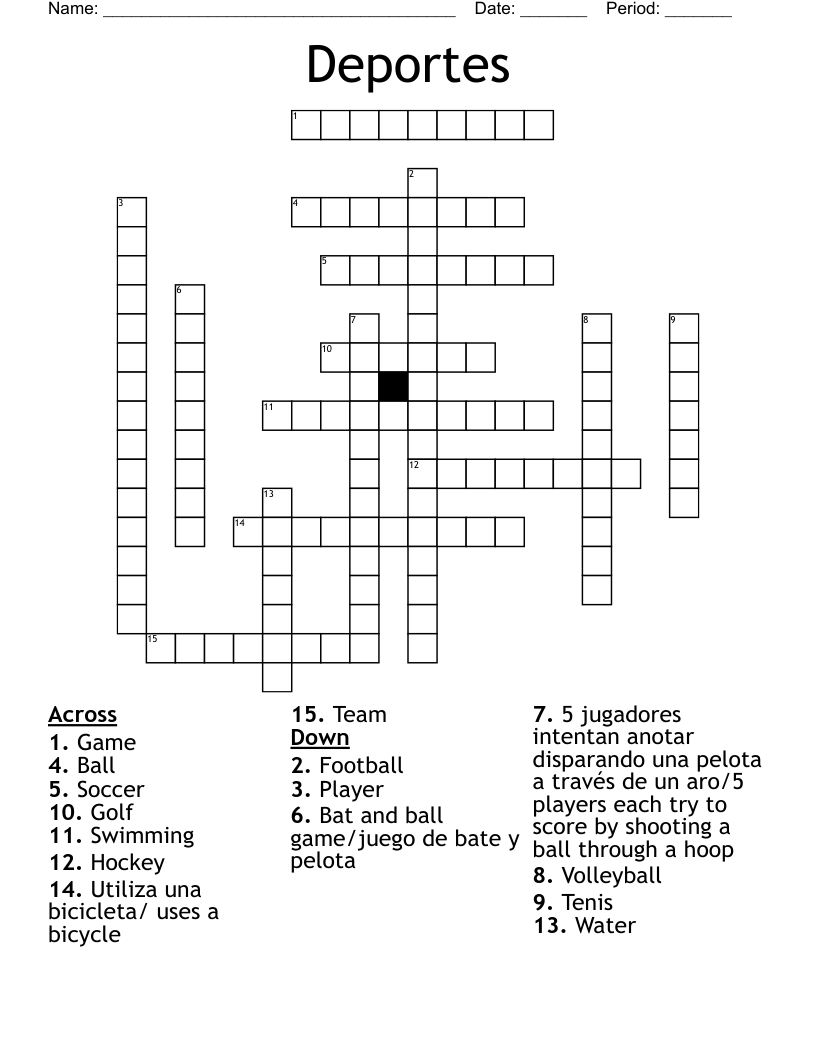 Deportes  Crossword