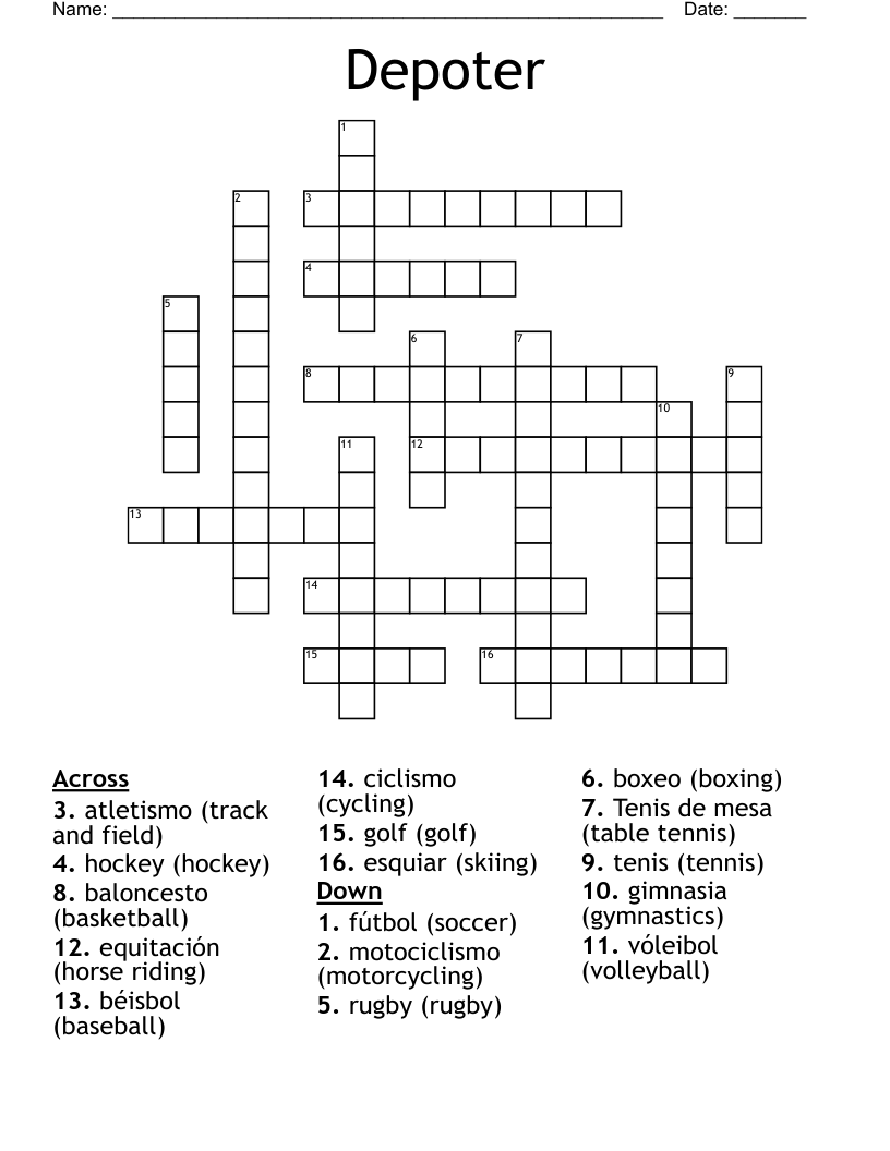 Depoter Crossword