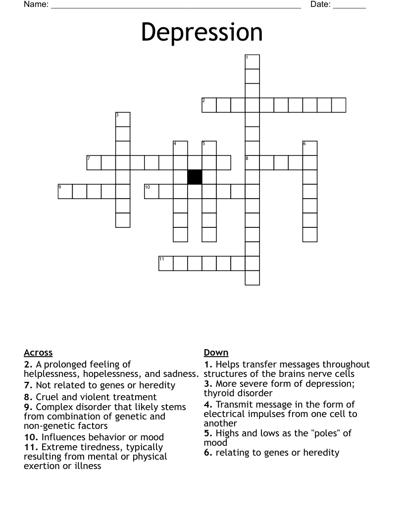 Depression Crossword