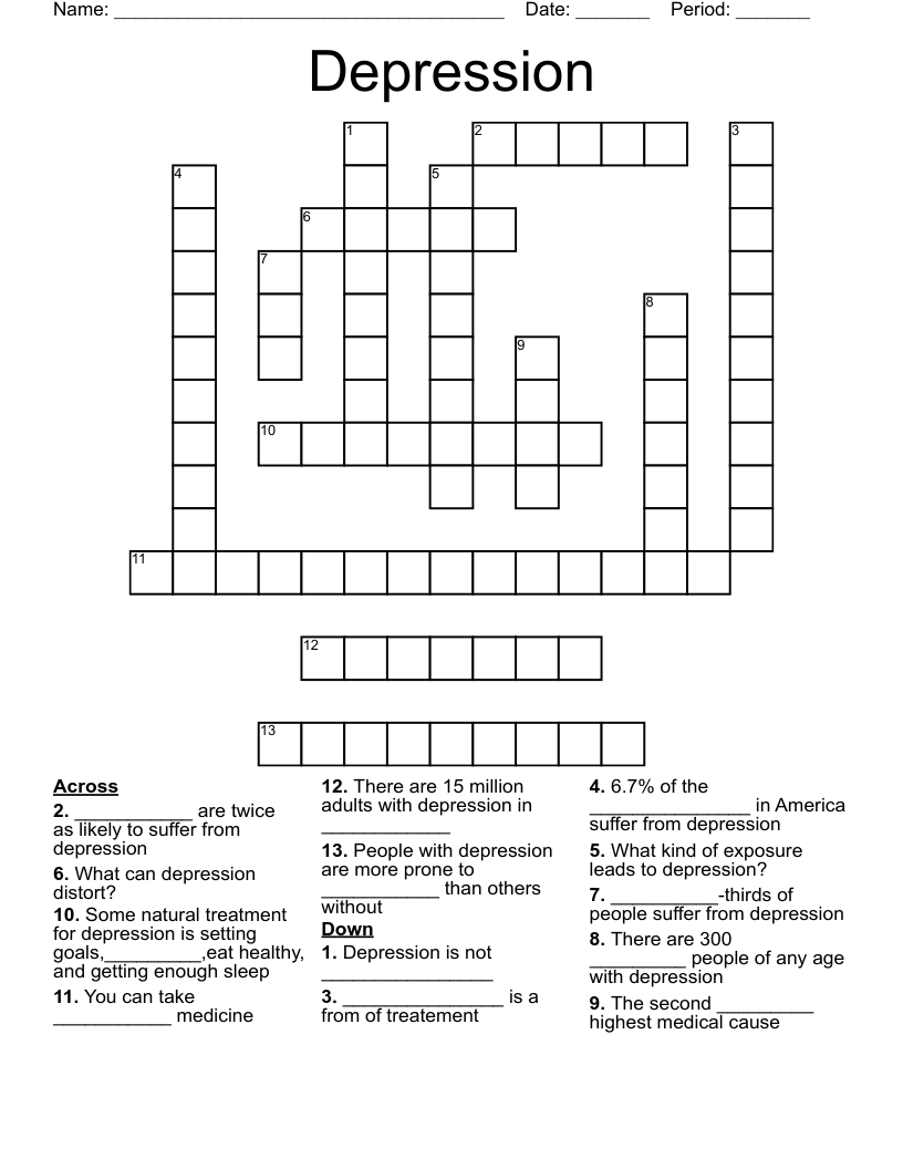 Depression Crossword