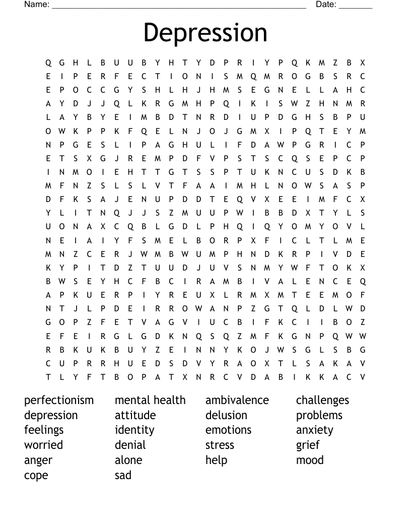 Depression  Word Search