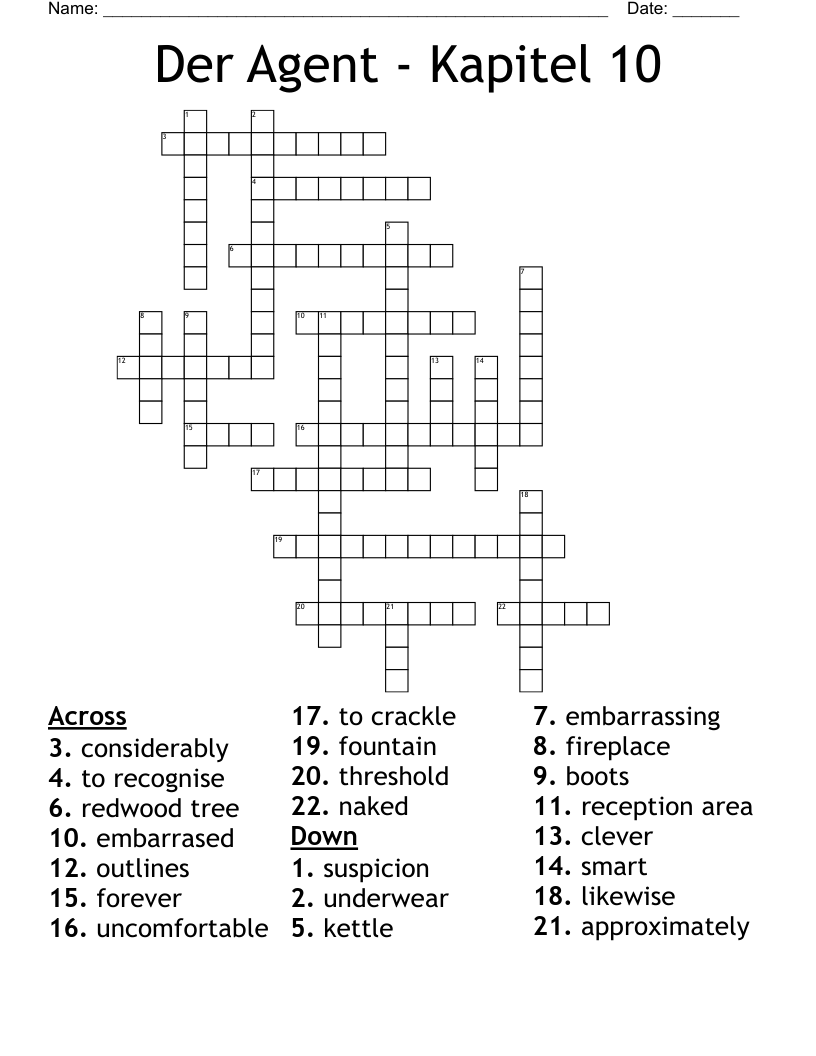 Der Agent - Kapitel 10 Crossword