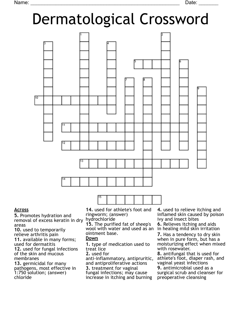 Dermatological Crossword