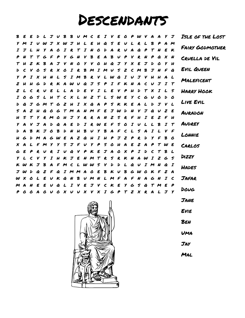 Descendants Word Search