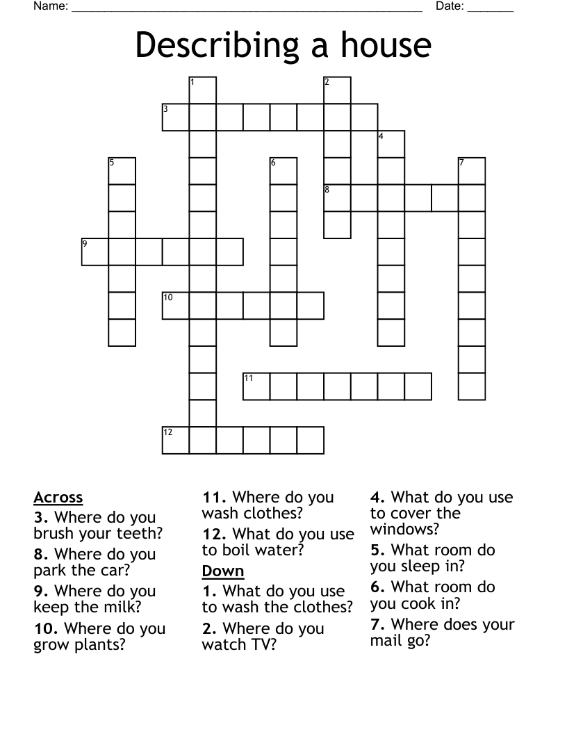 Describing a house Crossword