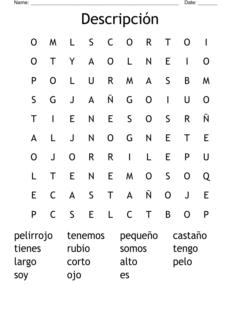 Descripción  Word Search