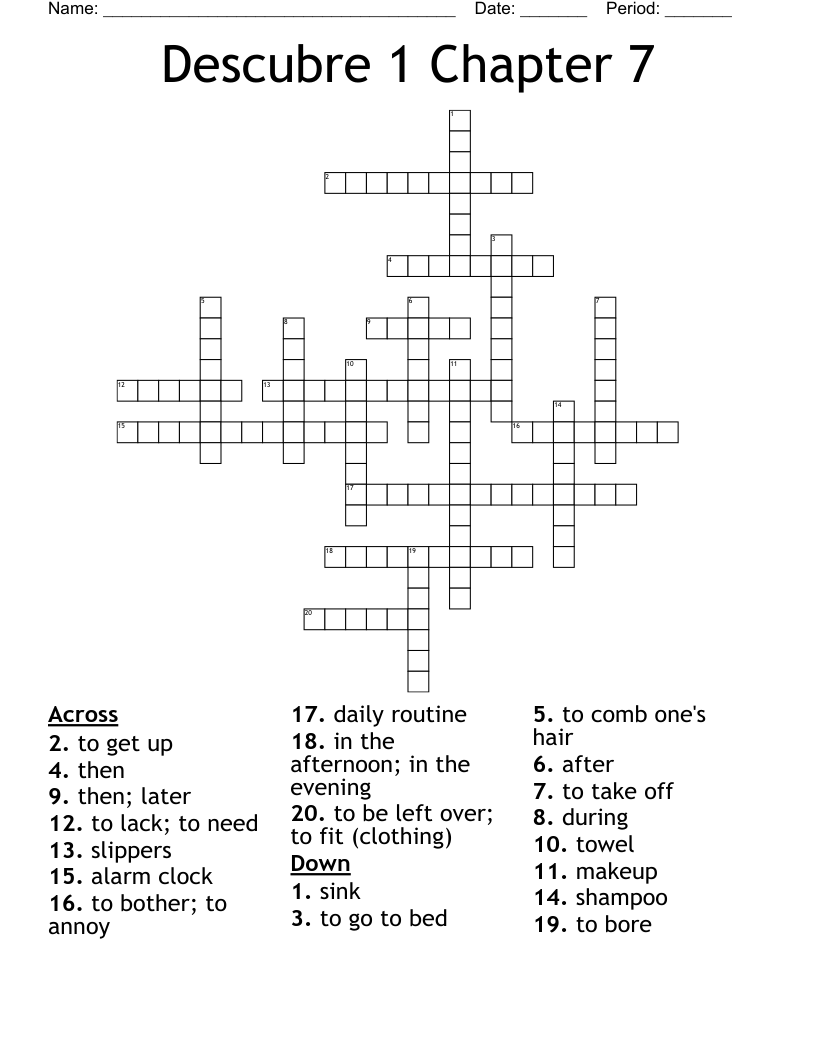 Descubre 1 Chapter 7 Crossword