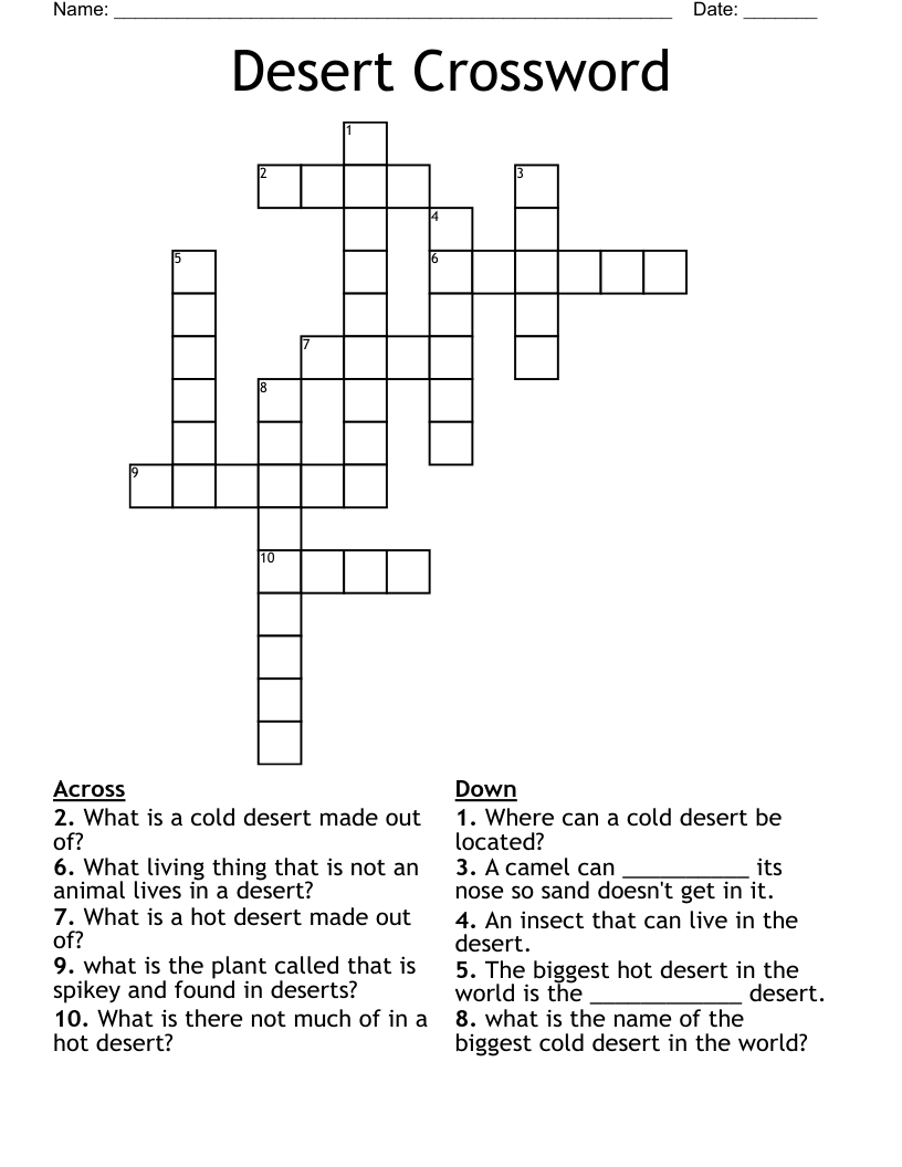 Desert Crossword