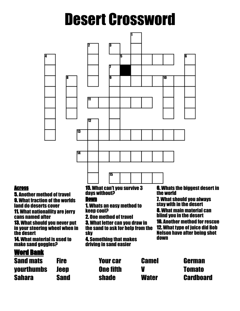 Desert Crossword