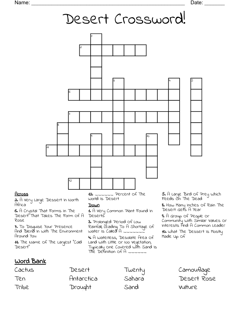 Desert Crossword!