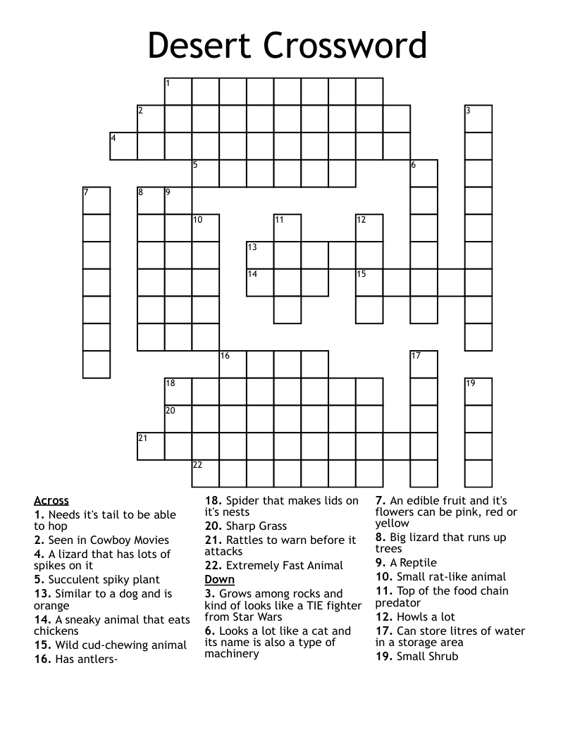 Desert Crossword