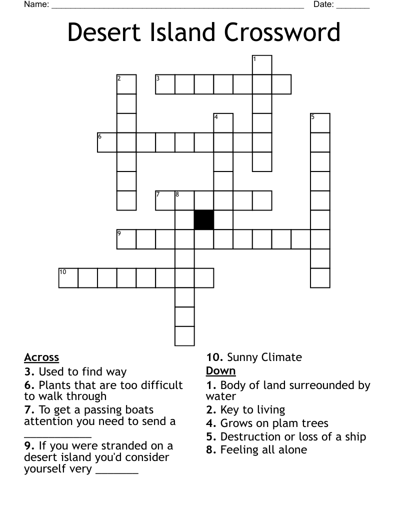 Desert Island Crossword
