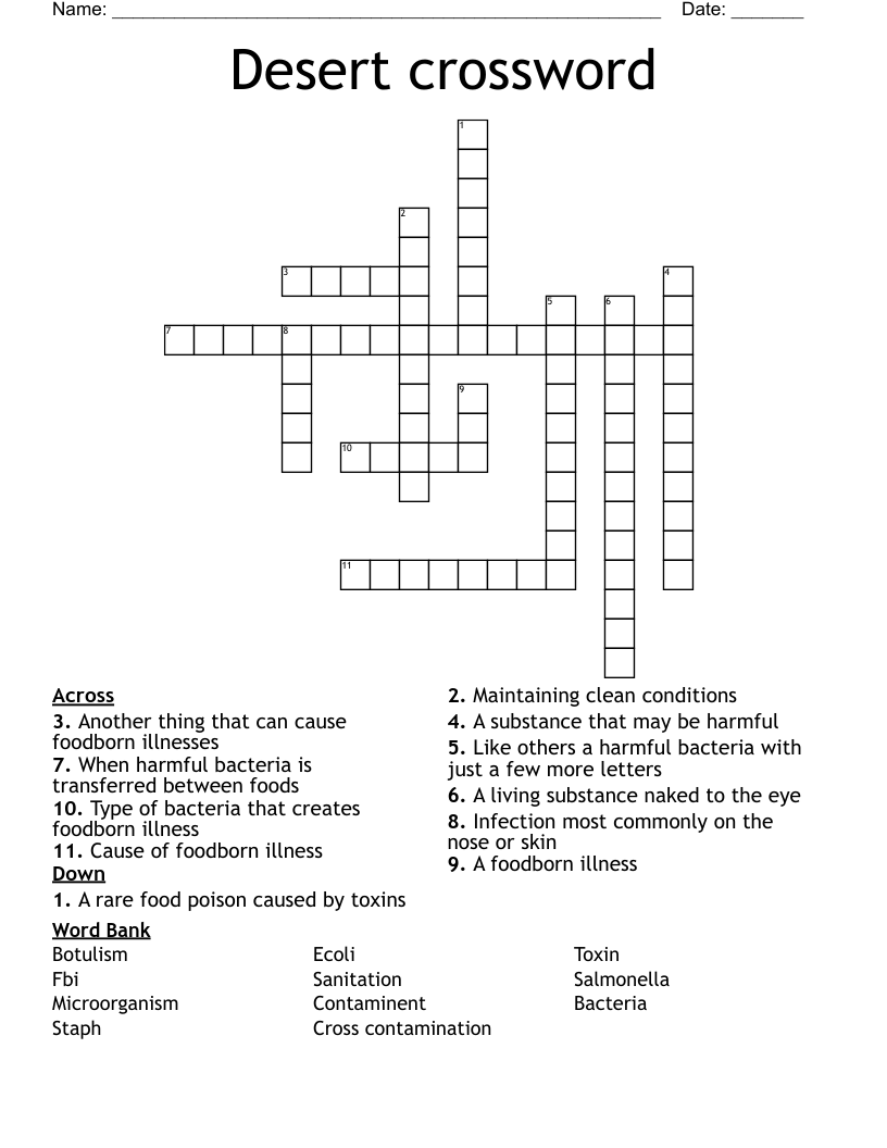 Desert crossword