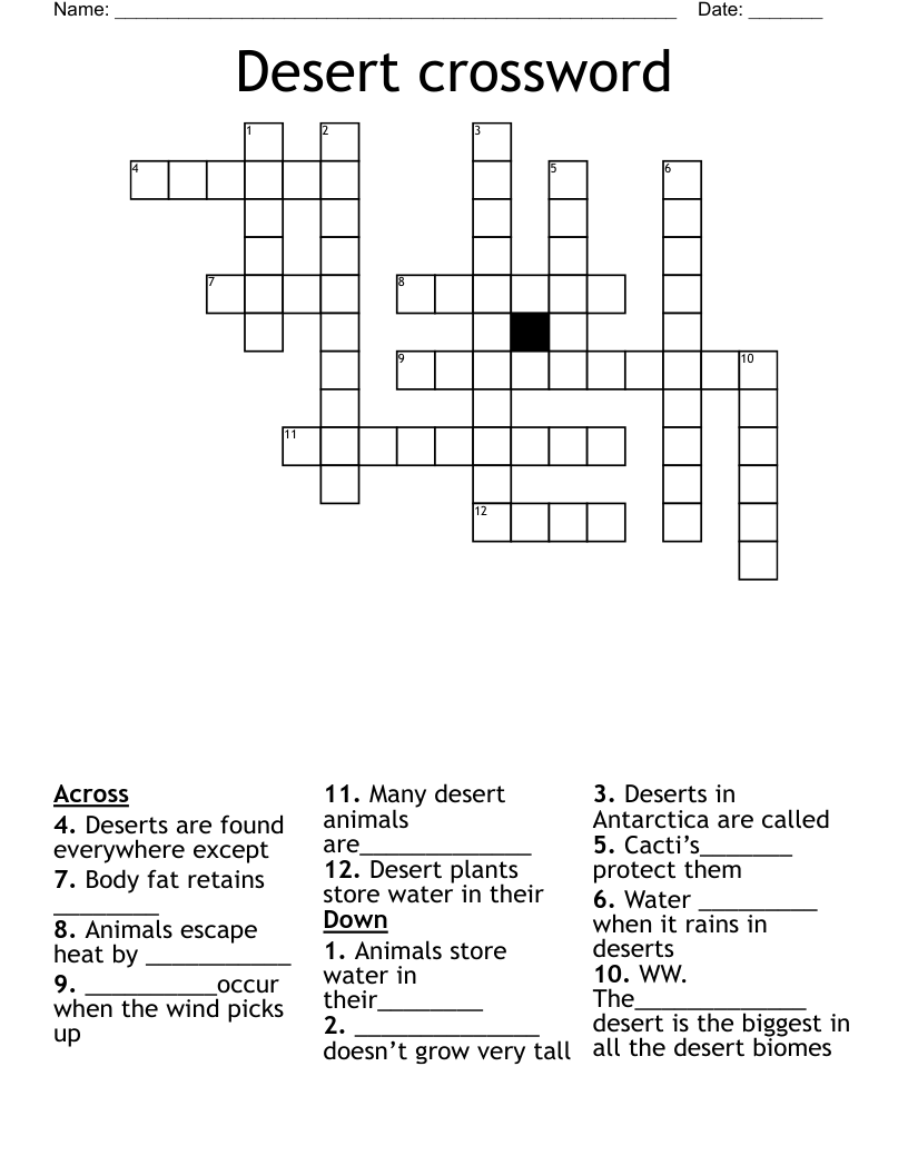 Desert crossword 