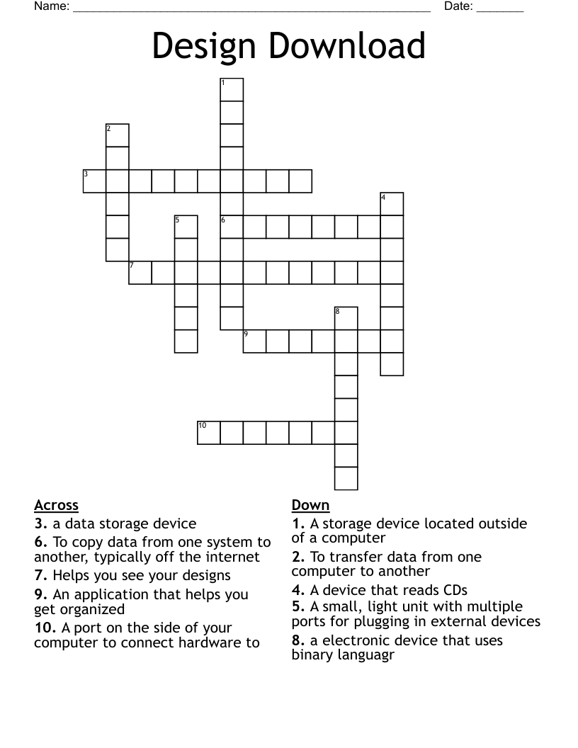 Design Download Crossword
