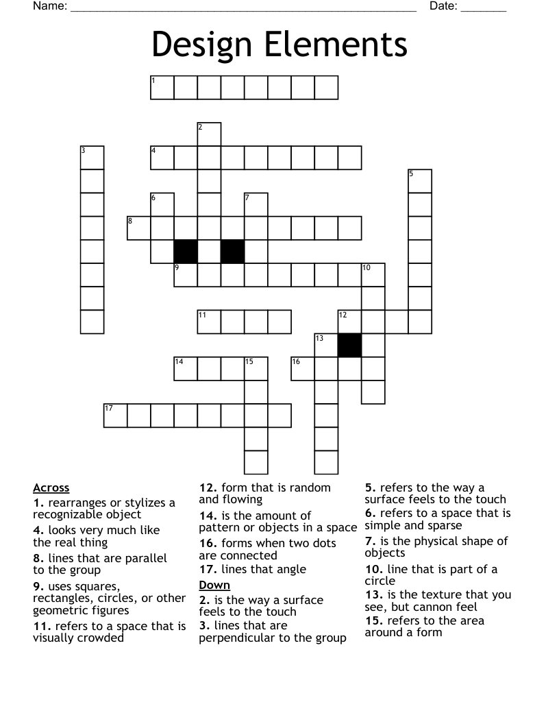 Design Elements Crossword