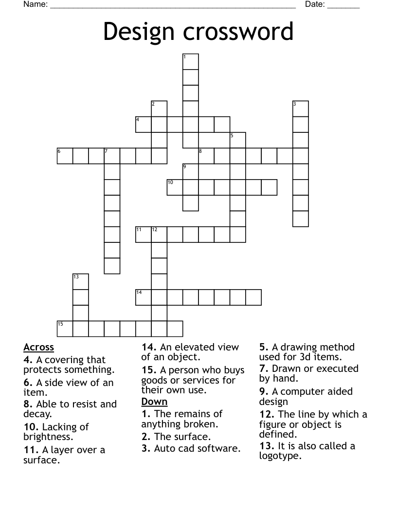 Design crossword 