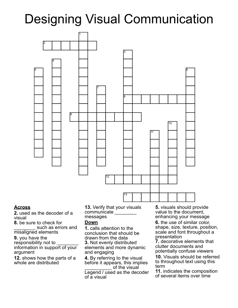 Designing Visual Communication Crossword