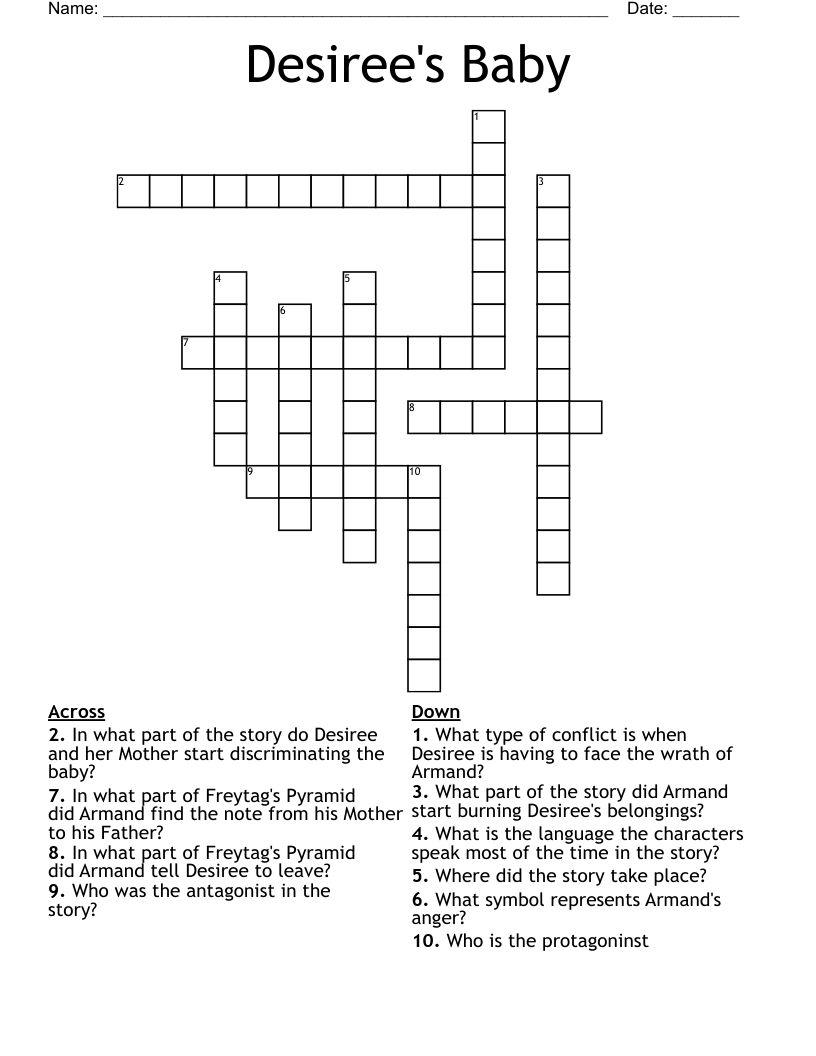 Desiree's Baby Crossword