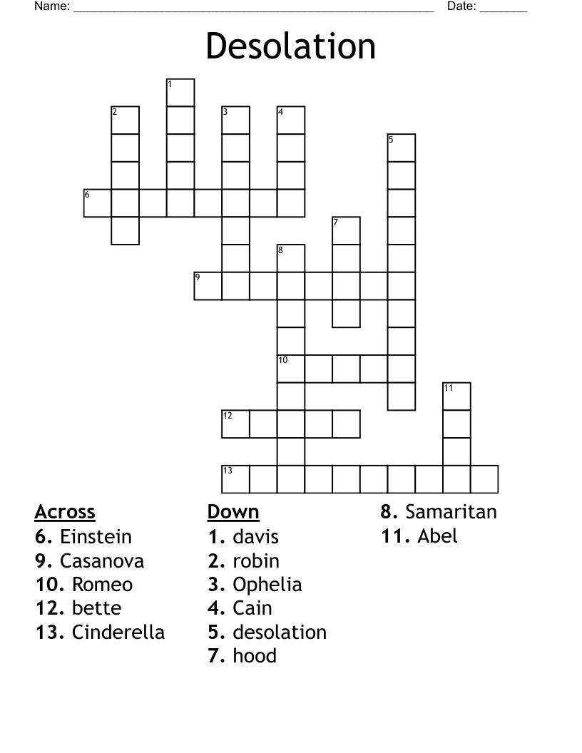 Desolation Crossword