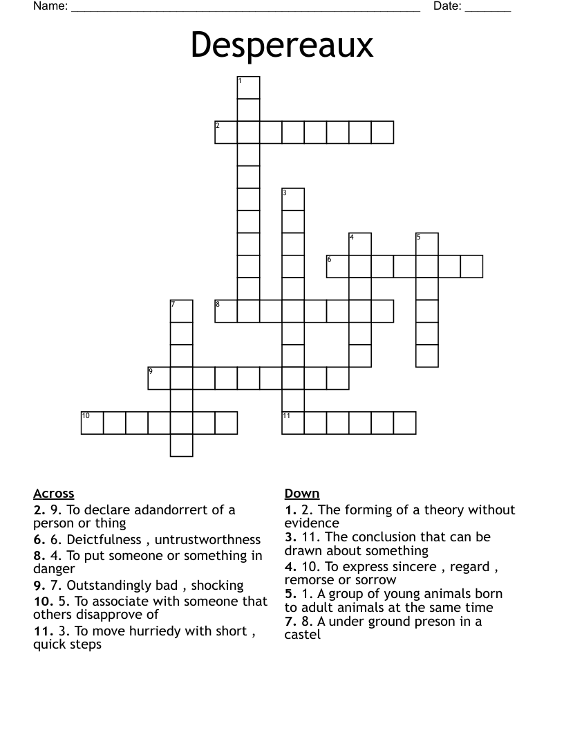 Despereaux Crossword