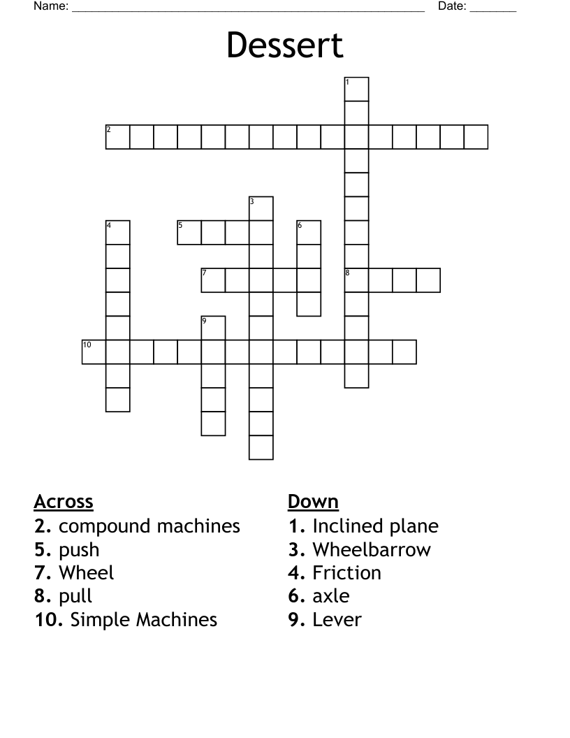 Dessert Crossword