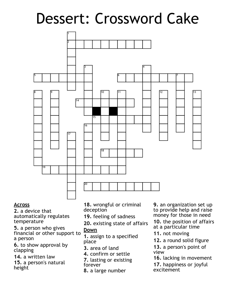 Dessert: Crossword Cake