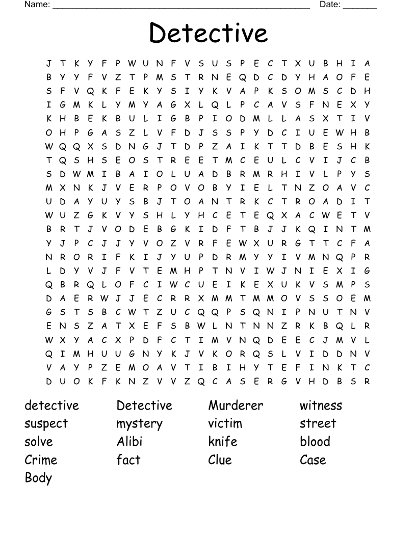 Detective  Word Search