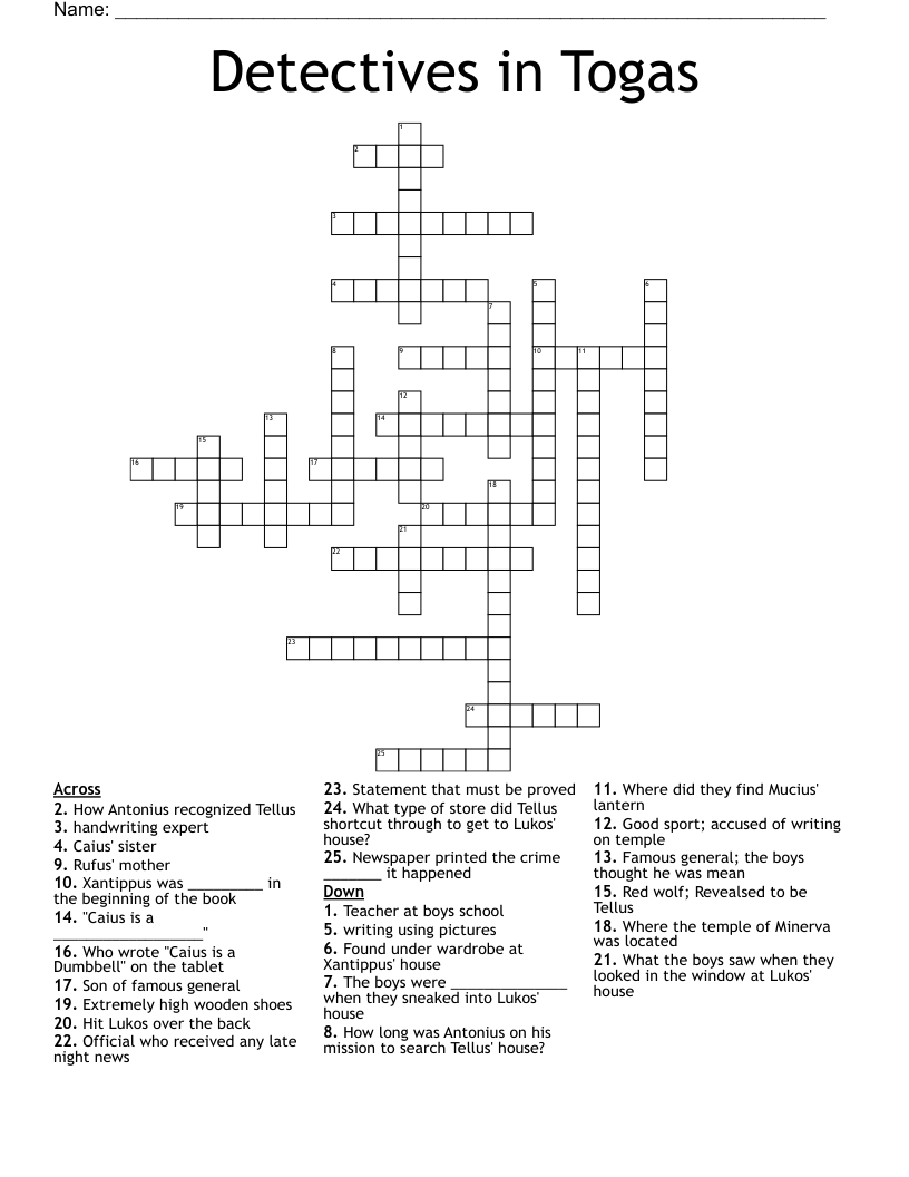 Detectives in Togas Crossword