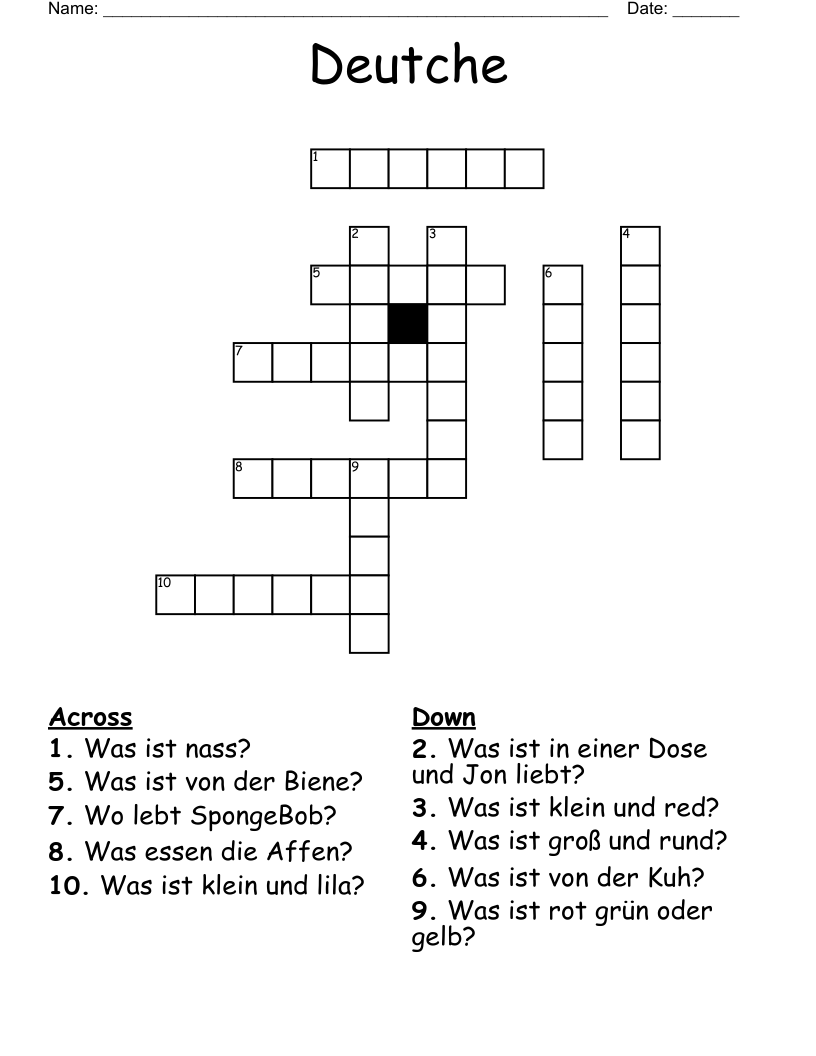 Deutche Crossword