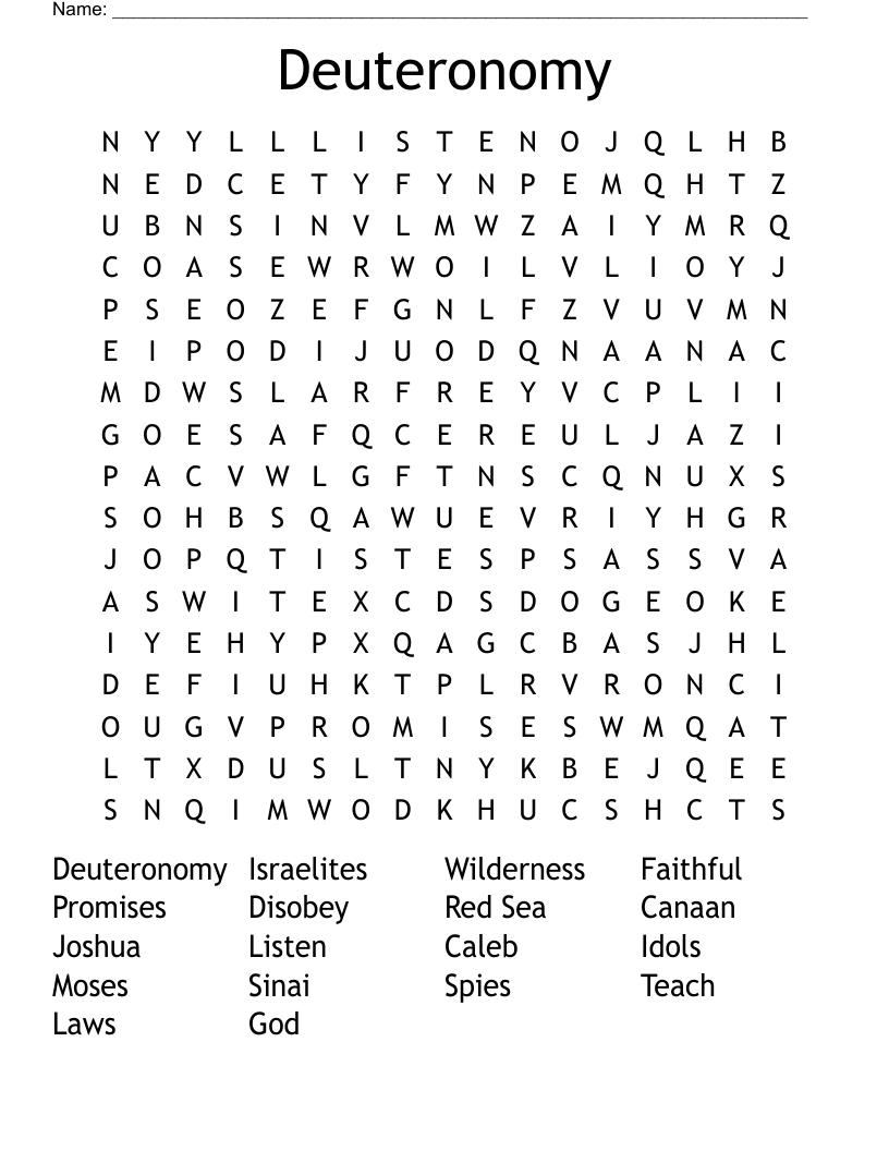 Deuteronomy Word Search