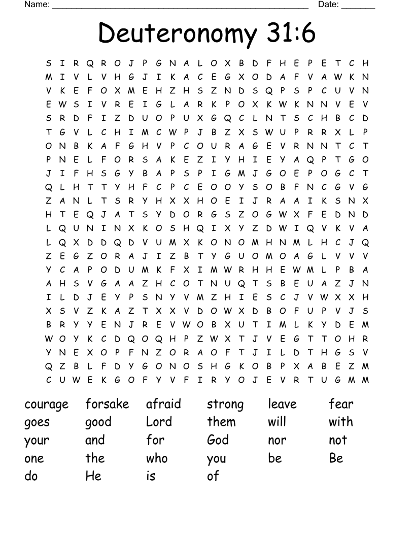 Deuteronomy 31:6 Word Search