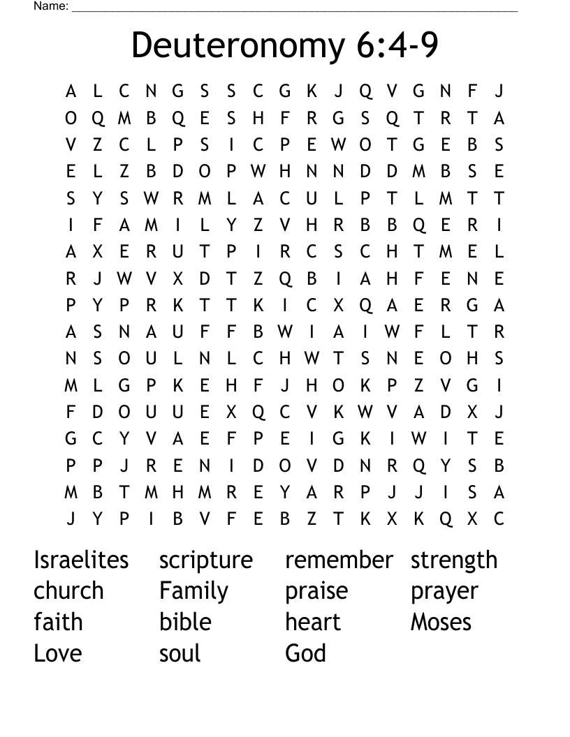 Deuteronomy 6:4-9 Word Search