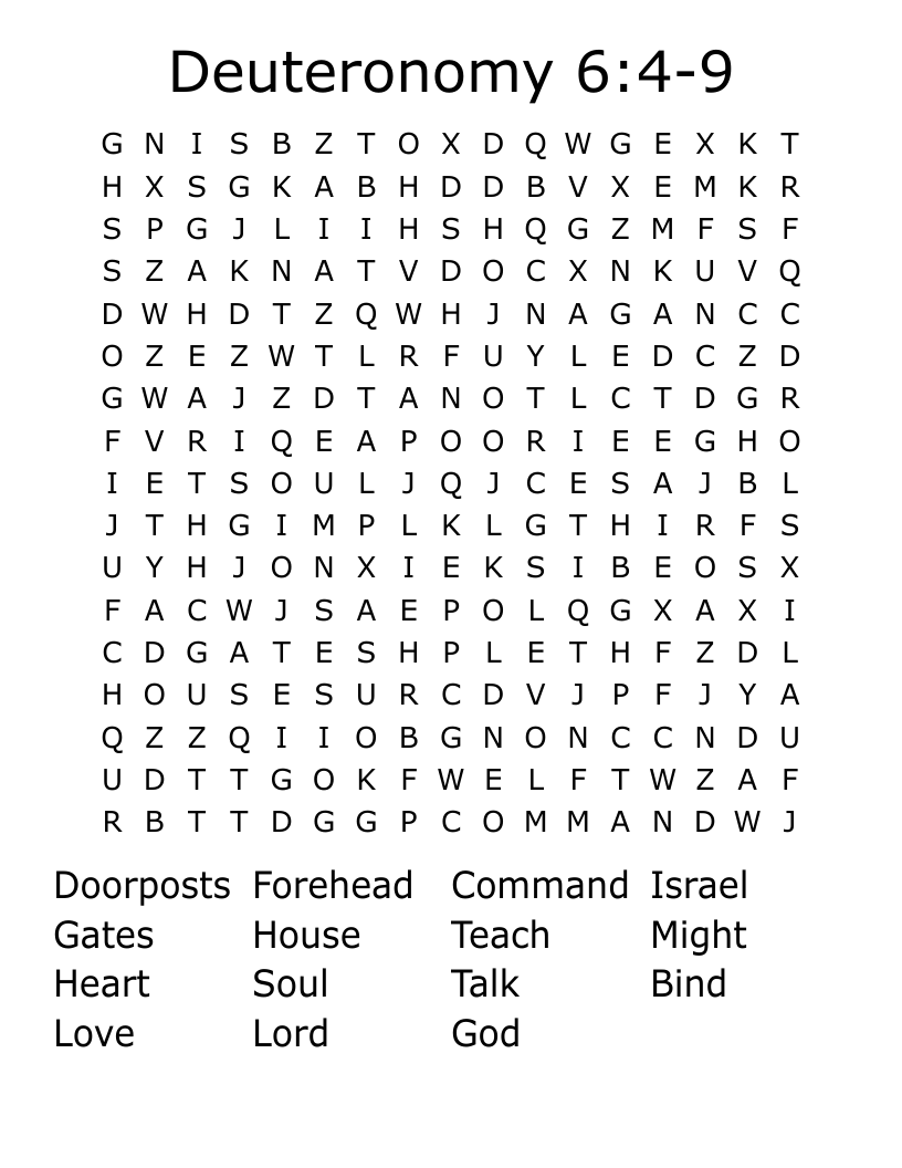 Deuteronomy 6:4-9 Word Search