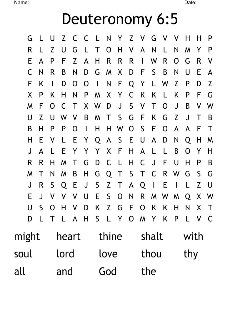 Deuteronomy 6:5 Word Search
