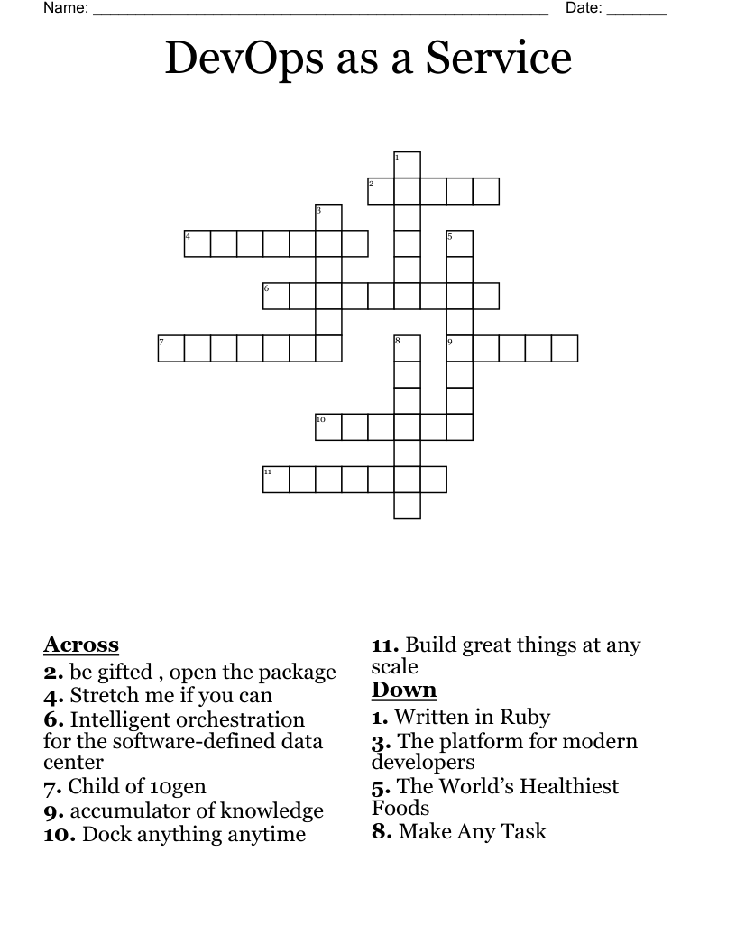 DevOps as a Service Crossword
