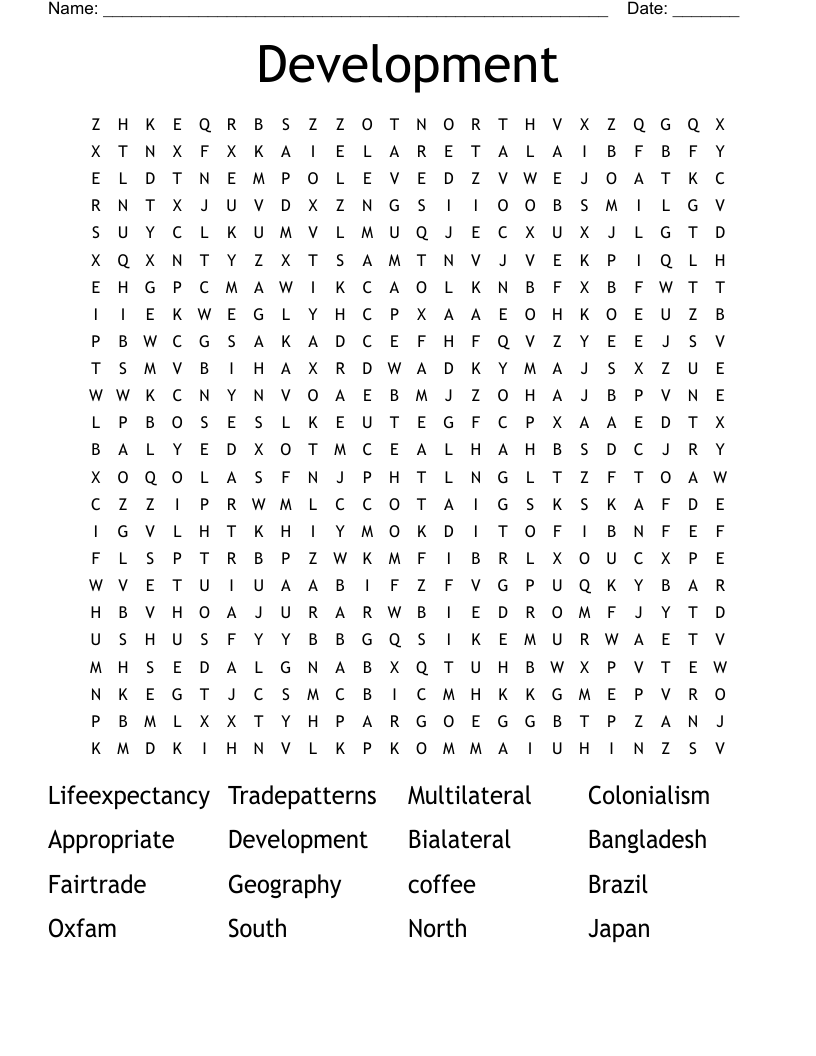Development Word Search