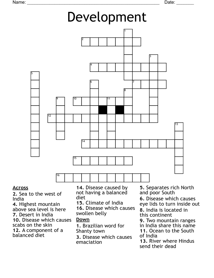 Development Crossword