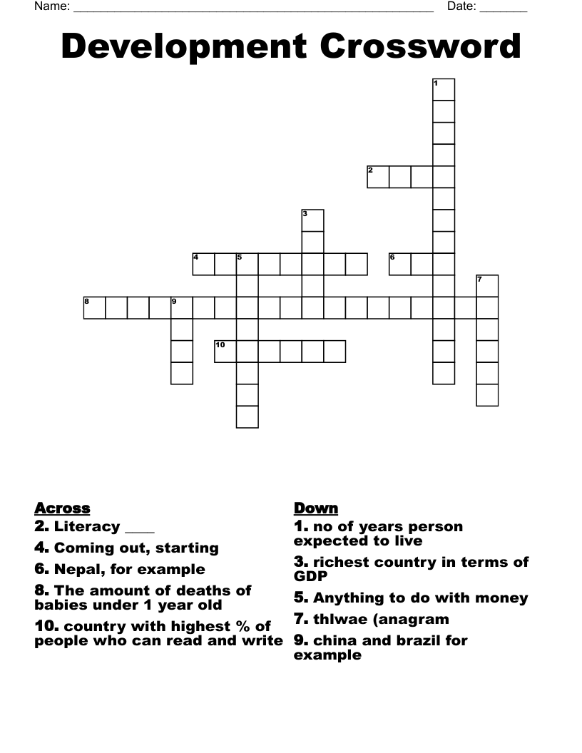 Development Crossword