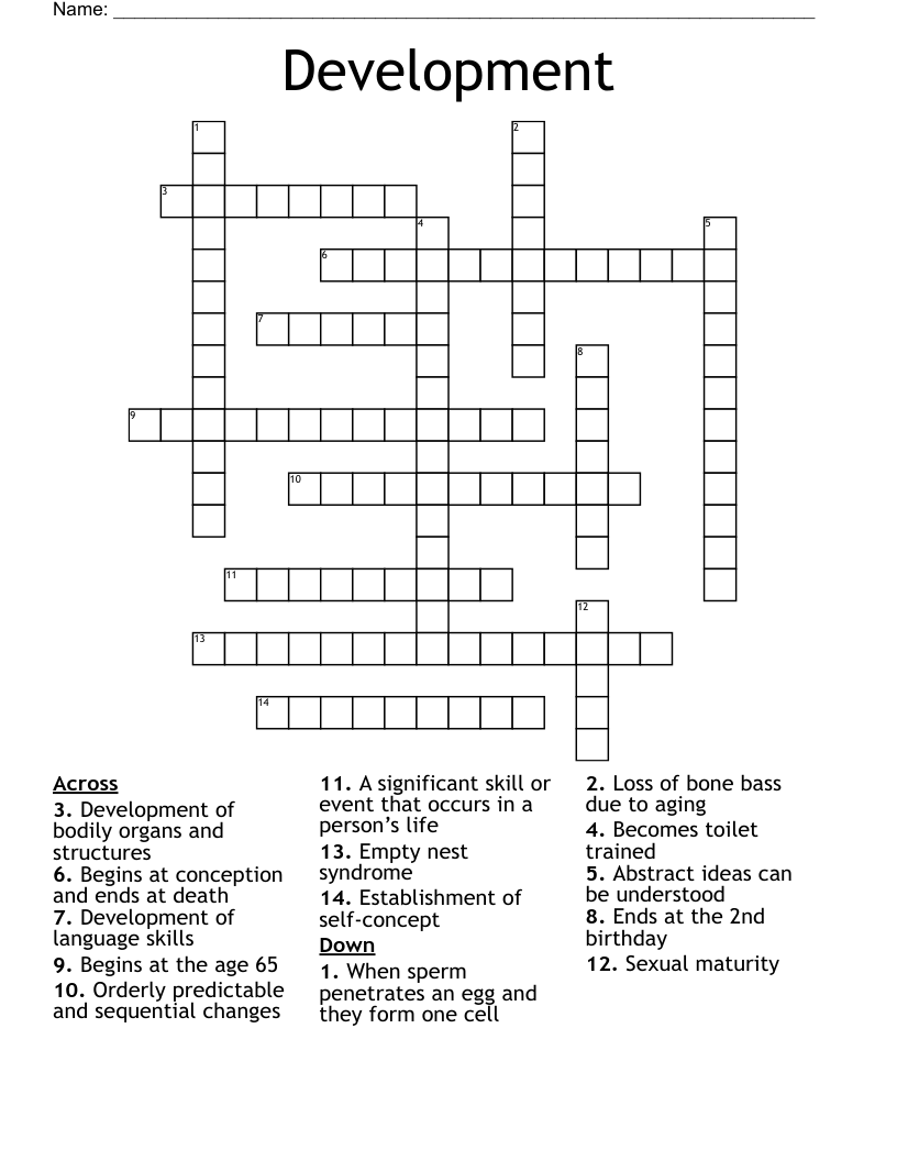 Development  Crossword
