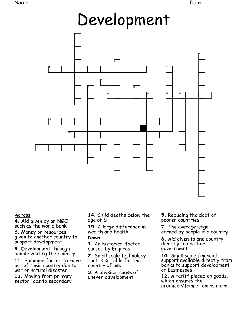 Development  Crossword