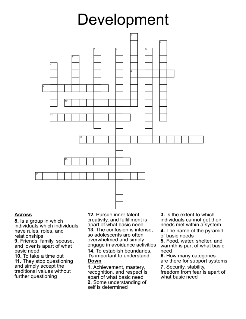 Development  Crossword