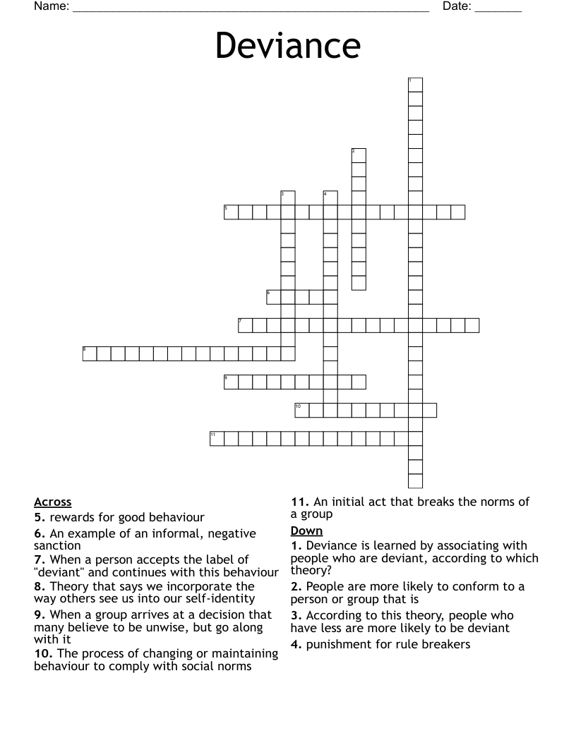 Deviance Crossword
